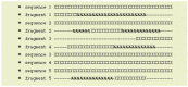 An illustration of a hypothetical multiple sequence alignment including full length fireferencefl sequences as well as fragmentary sequences from metagenomic data