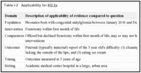 Table I-2. Applicability for KQ 2a.