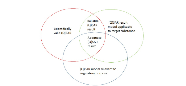 FIGURE 3-2. Key elements associated with evaluating the adequacy of a (Q)SAR model and its prediction as adapted from the REACH technical guidance.