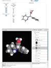 Figure 2. The lowest energy methylphenidate conformer rendered in the Web-based viewer (top panel) and in Pc3D.