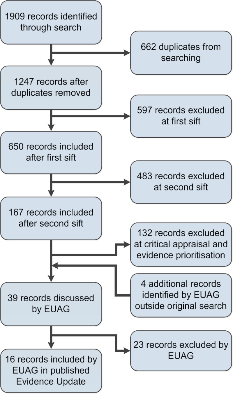 Figure 1. Flow chart of the evidence selection process.