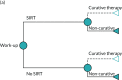 FIGURE 14. Overview of the CTT-ineligible population AG model structure (with dashed curative therapy scenario).