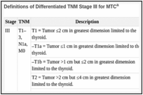 Definitions of Differentiated TNM Stage III for MTCa.