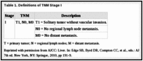 Table 1. Definitions of TNM Stage I.