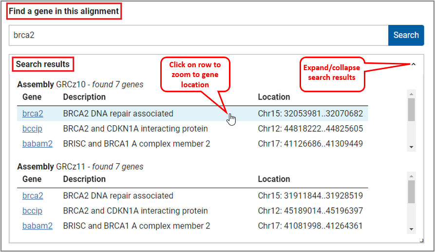 search for gene