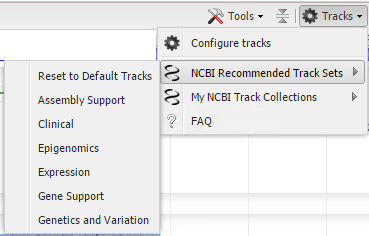 Track Sets menu