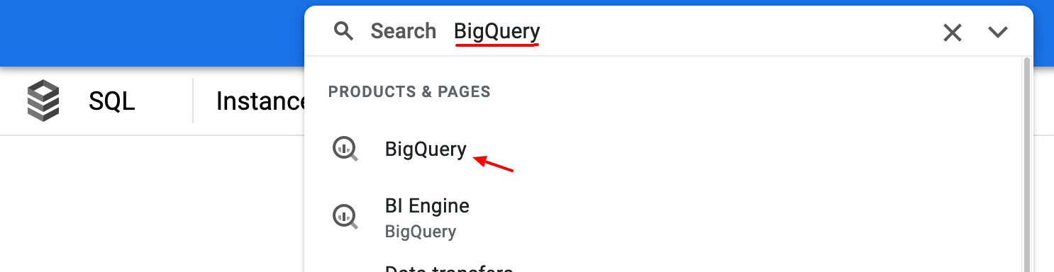 Find BigQuery workspace