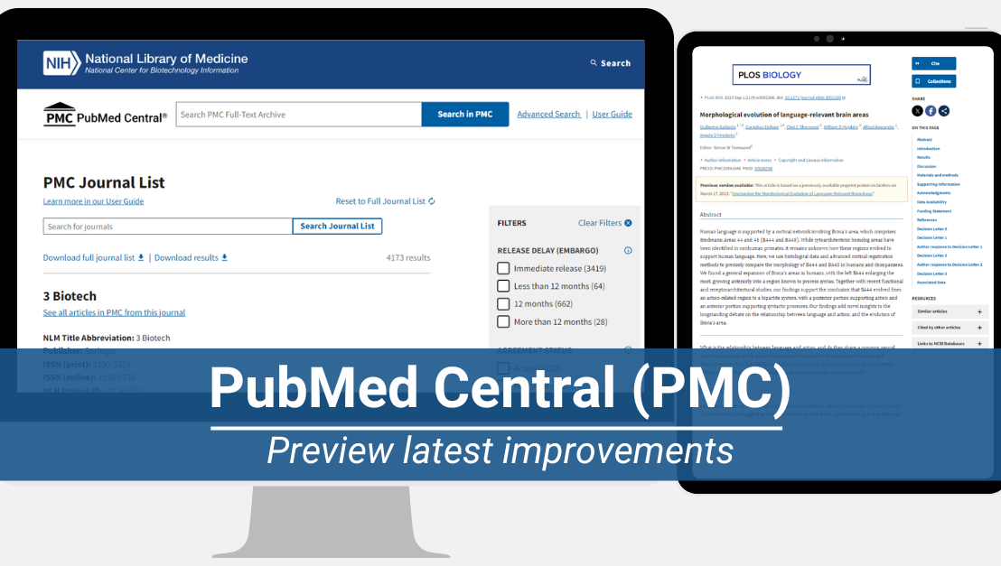 Preview Upcoming Improvements to PubMed Central
