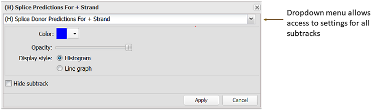 figure 12.1.2 subtrack display settings dialog