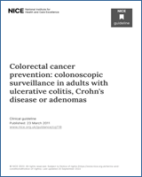 Cover of Colorectal cancer prevention: colonoscopic surveillance in adults with ulcerative colitis, Crohn’s disease or adenomas