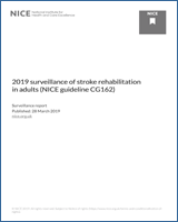 Cover of 2019 surveillance of stroke rehabilitation in adults (NICE guideline CG162)