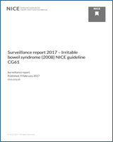 Cover of Surveillance report 2017 – Irritable bowel syndrome (2008) NICE guideline CG61