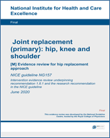 Cover of Evidence review for hip replacement approach