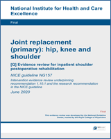 Cover of Evidence review for inpatient shoulder postoperative rehabilitation