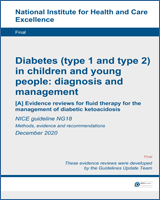 Cover of Evidence reviews for fluid therapy for the management of diabetic ketoacidosis