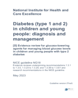 Cover of Evidence review for glucose-lowering agents for managing blood glucose levels in children and young people with type 2 diabetes