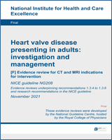 Cover of Evidence review for CT and MRI indications for intervention