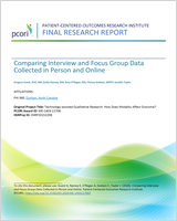Cover of Comparing Interview and Focus Group Data Collected in Person and Online