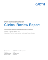 Cover of Clinical Review Report: Cysteamine delayed-release capsules (Procysbi)