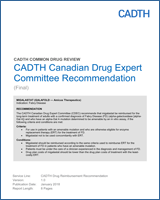 Cover of CADTH Canadian Drug Expert Committee Recommendation: Migalastat (Galafold — Amicus Therapeutics)
