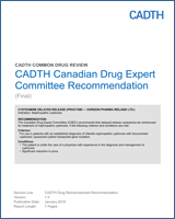 Cover of CADTH Canadian Drug Expert Committee Recommendation: Cysteamine Delayed-Release (Procysbi — Horizon Pharma Ireland Ltd.)