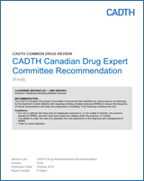 Cover of CADTH Canadian Drug Expert Committee Recommendation: Cladribine (Mavenclad — EMD Serono)